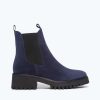 Footwear FREDA SALVADOR | Brooke Rain Resistant Boot Navy Suede Water Resistant